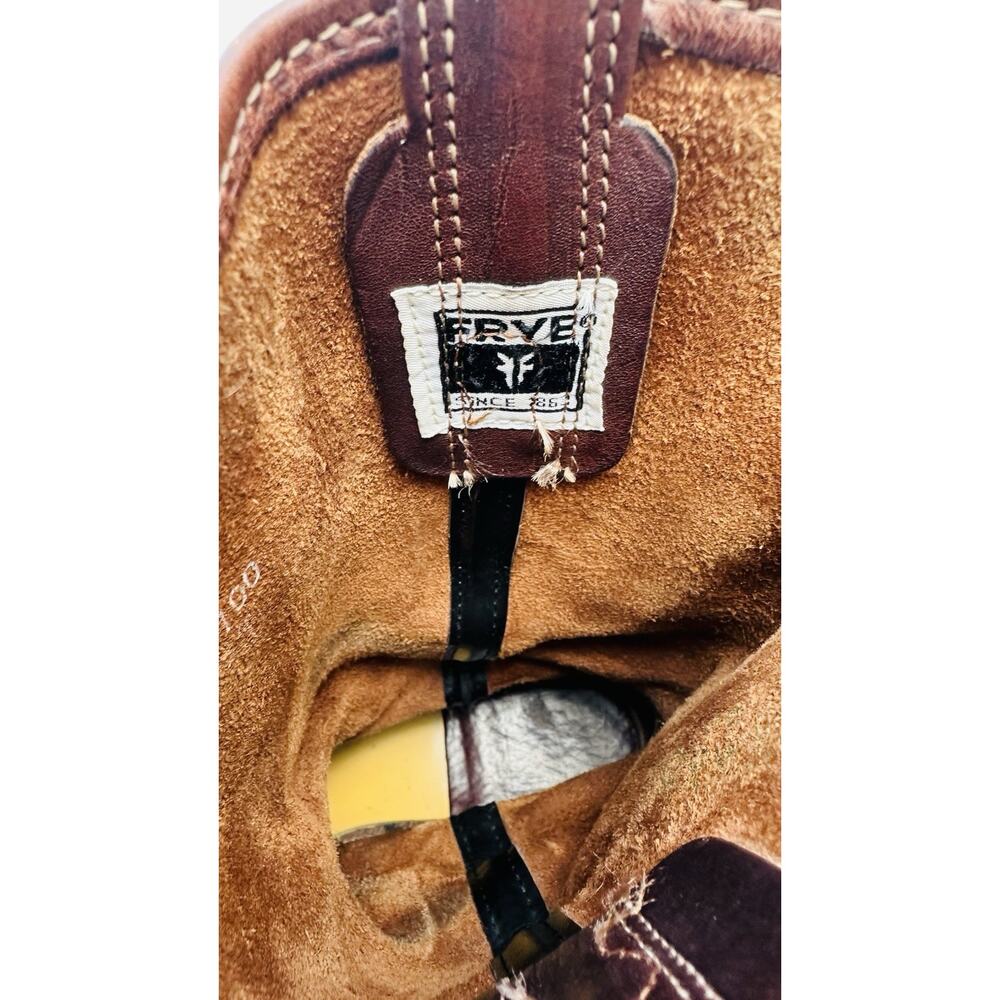 Frye Vintage Brown Leather Harness Boots Women’s Size 8 M Motorcycle Western - Picture 16 of 16